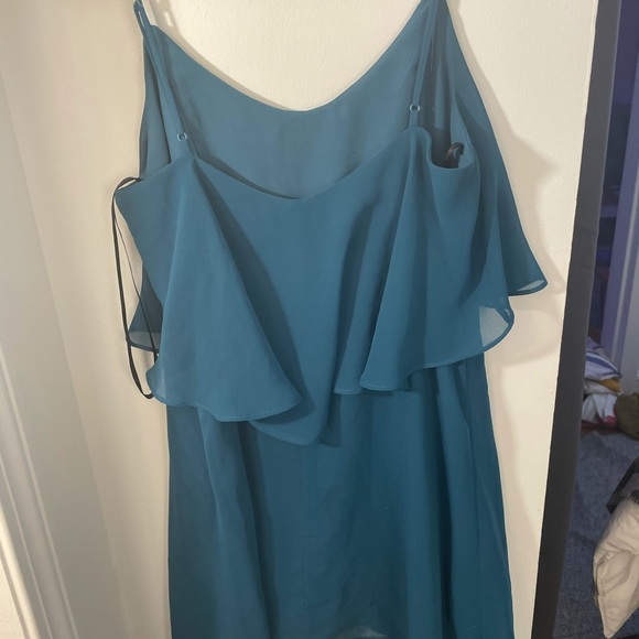 BCBGeneration Blue Jade Asymetrical Ruffle Dress Small - Picture 8 of 9